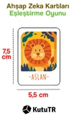 kutuTR 24 Parça Hayvanlar Serisi Zeka Kartları Eşleştirme Oyunu Hafıza Kartı Ahşap Eğitici Puzzle - 3