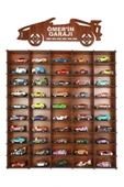 kutuTR Oyuncak Araba Rafı 50'li Ceviz (HOTWHEELS VE MATCBOX ARABALARI IÇİN UYGUNDUR) - 2