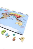 kutuTR Notpa Ahşap Renkli Dünya Haritası Puzzle 5 Yaş Ve Yetişkinler Için Yapboz 30x44 cm - 4