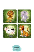 kutuTR Çocuklar Için Eğitici Ve Öğretici Ahşap 8 Li 4 Parçalı Hayvanlar Mini Puzzle Set 8'li Set 2 - 2