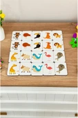 kutuTR Notpa 20 Parça Hayvanlar  Eşleştirme Oyunu Hafıza Kartı Ahşap Eğitici Puzzle Oyuncak Set 3 - 1