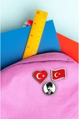 kutuTR NOTPA Karakter UV Baskılı 3'lü İğneli Ahşap Rozet 5cm - 2