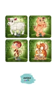 kutuTR Çocuklar Için Eğitici Ve Öğretici Ahşap 8 Li 4 Parçalı Hayvanlar Mini Puzzle Set 8'li Set 2 - 3