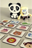 Notpa 16 Parça Hayvanlar Zeka Kartları Eşleştirme Oyunu Hafıza Kartı Ahşap Eğitici Puzzle Oyuncak - 2