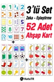 kutuTR 52  Parça Hafıza ve Zeka Kartları Eşleştirme Oyunu Ahşap Eğitici Puzzle Oyuncak 3'lü Set - 1