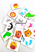 Notpa 16 Parça Hayvanlar Zeka Kartları Eşleştirme Oyunu Hafıza Kartı Ahşap Eğitici Puzzle Oyuncak - 3