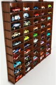 kutuTR Oyuncak Araba Rafı 50'li Ceviz (HOTWHEELS VE MATCBOX ARABALARI IÇİN UYGUNDUR) - 6