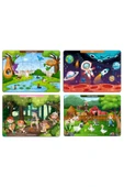 kutuTR Notpa Çocuklar Için Eğitici Ve Öğretici Ahşap 24 Parça Renkli Puzzle 4lü Set 7 - 2