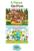 kutuTR Notpa Çocuklar Için Eğitici Ve Öğretici Ahşap 6 Parça 13x17 Renkli Puzzle 6'lı Set-601 - 4