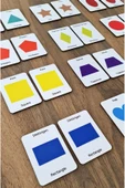 kutuTR 24 Parça Geometrik Şekiller Hafıza ve Zeka Kartları Eşleştirme Oyunu Ahşap Eğitici Puzzle Oyuncak - 3