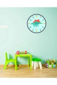 kutuTR Notpa Aksesuar Dinozor Çocuk Dekoratif Ahşap Duvar Saati 33x33 Camsız - 2