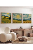 kutuTR Ahşap Çerçeveli Mdf Kare Tablo Seti Salon Ve Oturma Odası Için KR4012 - 4
