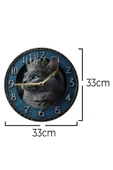kutuTR Sessiz Yuvarlak Ahşap Duvar Saati, Kuvars Hareketli 2d Kedi Desen 2d Sdw023 - 5