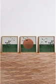 kutuTR Ahşap Çerçeveli Mdf Kare Tablo Seti Salon Ve Oturma Odası Için KR4007 - 5