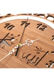Notpa Ahşap Ve Aynalı Allah-muhammed Motifli Normal Rakamlı Duvar Saati - 6