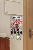 kutuTR Home Yazılı Kişiselleştirilebilir Ev için Anahtarlık Uv Baskı (Aile İsmi Yazılabilir) AT003 - 4
