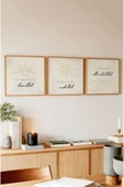 kutuTR Ahşap Çerçeveli Mdf Kare Tablo Seti Salon Ve Oturma Odası Için KR4015 - 4