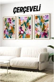 kutuTR Ahşap Çerçeveli Mdf Tablo Seti Matisse, Bohem, Kusama Salon Ve Oturma Odası İçin ÇT3085 - 1
