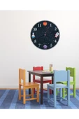 kutuTR Aksesuar Space Çocuk Dekoratif Ahşap Duvar Saati 33x33 - 2