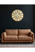 kutuTR Aksesuar Retro Çiçekli Dekoratif Ahşap Duvar Saati 33x33 - 1