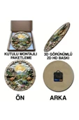 kutuTR Sessiz Yuvarlak Ahşap Duvar Saati, Kuvars Dinazorlar 2d Sdw027 - 5