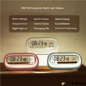 Dijital İç Ortam Sıcaklık Nem Ölçer - Işıklı Pembe + USB - 8