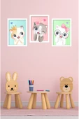 kutuTR Dekorize Mdf 3 Parça 3 Mm Çerçeve Görünümlü Çocuk Odası Için Sevimli Hayvanlar 3038 - 2