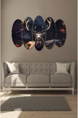 kutuTR Notpa 5 Parça Geyik Ve Tabiat Görseli Tablo 3d Görünüm 55x83 - 4