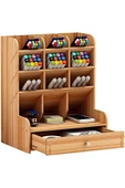 kutuTR Çapraz 9 Bölme Çekmeceli Masaüstü Kalemlik Organizer Demonte - 1