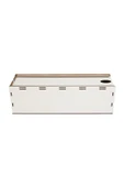kutuTR Kablo Kutusu 40x12x14 Cm Kablo Priz Düzenleyici Organizer Beyaz Demonte - 4