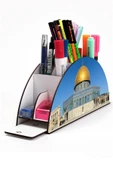 kutuTR Ahşap Vip Islamiyet Gökkuşağı Cetvelli Masaüstü Kalemlik Organizer Montajlı Kutulu thumbnail 1