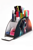 kutuTR Ahşap Vip Köpek Ve Kedi Model Gökkuşağı Cetvelli Masaüstü Kalemlik Organizer Montajlı Kutulu thumbnail 1