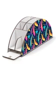 kutuTR Ahşap Vip Pattern Seri Gökkuşağı Cetvelli Masaüstü Kalemlik Organizer Montajlı Kutulu thumbnail 3