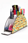 kutuTR Ahşap Vip Pattern Seri Gökkuşağı Cetvelli Masaüstü Kalemlik Organizer Montajlı Kutulu thumbnail 1