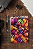 kutuTR Meyveler Desenli Ahşap Mdf Kapaklı 80 Yaprak Çizgili 14x21 Vip Bloknot 70gr/m2 Ç-OB07 thumbnail 3