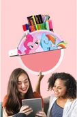 kutuTR Ahşap Vip Pony Serisi Gökkuşağı Cetvelli Masaüstü Kalemlik Çocuklar Için Organizer Montajlı Kutulu thumbnail 2