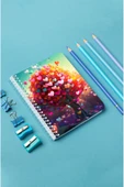 kutuTR Kalp Ağacı Ahşap Mdf Kapaklı 80 Yaprak Çizgili 10x14 Vip Modelist Defter 80gr/m2 A601 - 1