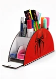 kutuTR Ahşap Vip Örümcek Adam Serisi Gökkuşağı Cetvelli Masaüstü Kalemlik Çocuklar Için Organizer Montajlı thumbnail 1