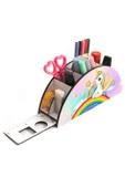 Notpa Ahşap Vip Yıldızlı Unicorn Gökkuşağı Cetvelli Masaüstü Kalemlik Çocuklar Için Organizer Vip54 thumbnail 3