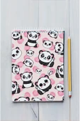 kutuTR Panda Ahşap Mdf Kapaklı 80 Yaprak Çizgili 14x21 Vip Bloknot 70gr/m2 Ç-OB10 thumbnail 1