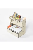 Notpa Çekmeceli Geyik Desenli Akçaağaç Masaüstü Kalemlik Organizer (KUTULU VE MONTAJI YAPILMIŞ) thumbnail 1