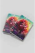 kutuTR Kalp Ağacı Ahşap Mdf Kapaklı 80 Yaprak Çizgili 10x14 Vip Modelist Defter 80gr/m2 A601 - 6