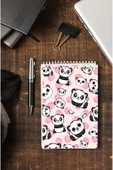 kutuTR Panda Ahşap Mdf Kapaklı 80 Yaprak Çizgili 14x21 Vip Bloknot 70gr/m2 Ç-OB10 thumbnail 2