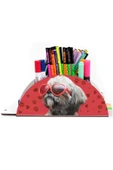 Notpa Ahşap Vip Gözlüklü Köpek Gökkuşağı Cetvelli Masaüstü Kalemlik Organizer Vip132 thumbnail 1