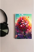 kutuTR Kalp Ağacı Ahşap Mdf Kapaklı 80 Yaprak Çizgili 10x14 Vip Modelist Defter 80gr/m2 A601 - 7