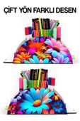 kutuTR Çiçek Desen Organizer ve Ahşap Mdf Kapaklı 5'li Defter Seti  (3 Bloknot 2 Modelist Defter) - 7