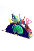 Notpa Ahşap Tavus Kuşu Gökkuşağı Cetvelli Masaüstü Kalemlik Kutu Çocuklar Için Organizer Gk12 thumbnail 2