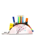 Notpa Ahşap Kiraz Dalı Gökkuşağı Cetvelli Masaüstü Kalemlik Kutu Çocuklar Için Organizer Gk122 thumbnail 5