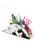 Notpa Ahşap Siyah Beyaz Kedi Gökkuşağı Cetvelli Masaüstü Kalemlik Kutu Çocuklar Için Organizer Gk125 thumbnail 3