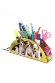 Notpa Ahşap Yavru Köpekler Gökkuşağı Cetvelli Masaüstü Kalemlik Kutu Çocuklar Için Organizer Gk129 thumbnail 2